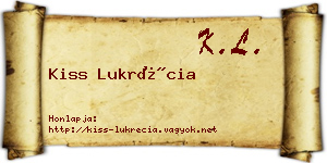 Kiss Lukrécia névjegykártya