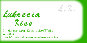 lukrecia kiss business card